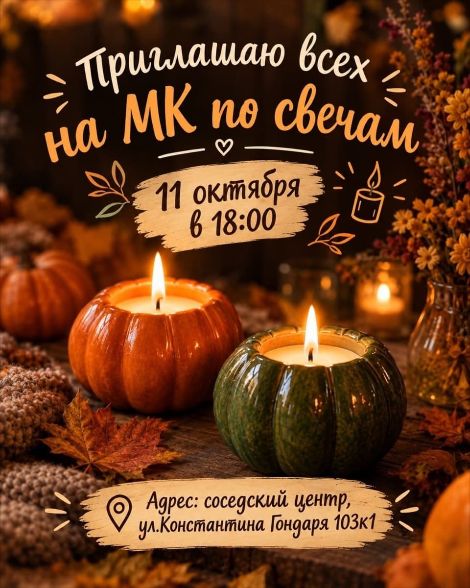 Мастер-класс по свечеварению: создаём осенний уют