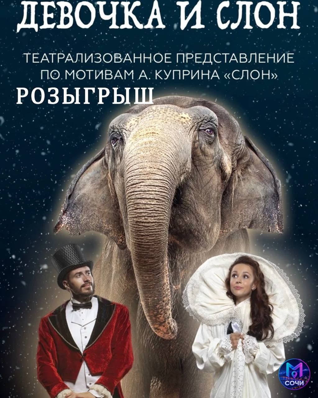 Девочка и слон в сочинском цирке